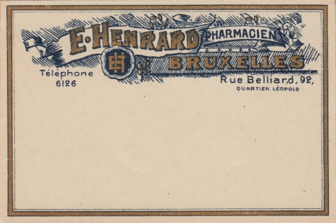 Belgian Apothecary Label Blue and Gold