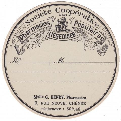 Apothecary Label Societe Cooperative