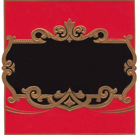 Red and Black Embossed Label Blank