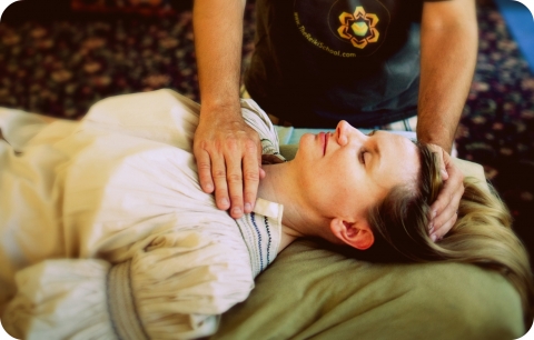 reiki hand on chest whereapy brown face chart blank