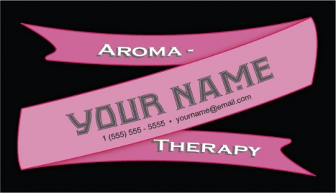 Ribbon Business Card Raspberry