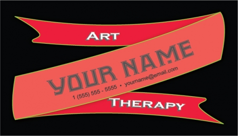 Red Ribbon Banner Business Card